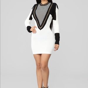 Black and white mini dress